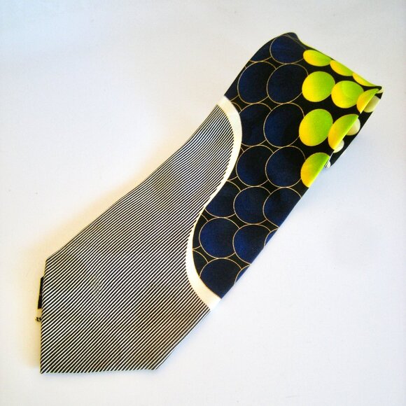 Di Maggio 100% Silk Tie Optical Illusion Print - Picture 1 of 6